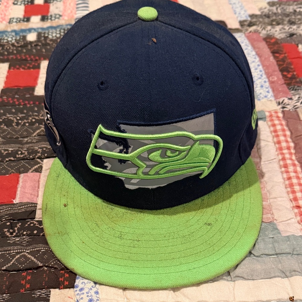 New Era Seattle Seahawks Navy Blue 59FIFTY Cap